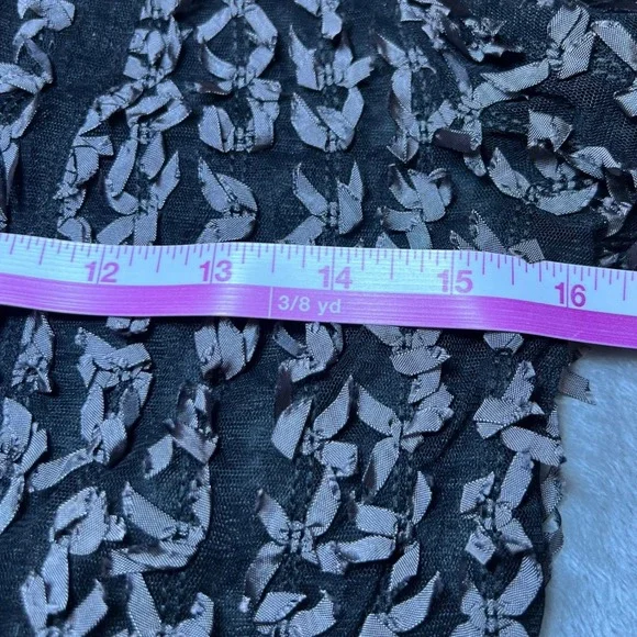 D Studio Womens Size 8 Black Mesh Ribbon Top Avant Garde Shabby Chic Goth Y2K - Picture 9 of 11